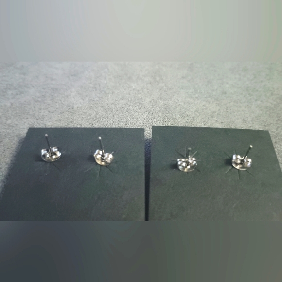 Earrings Southern Western Theme (2) Pairs Silver & Blue - Picture 2 of 2